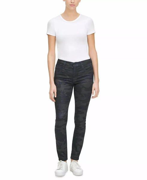 Calvin Klein Jeans Camouflage-Print Skinny Jeans Blue Size 24